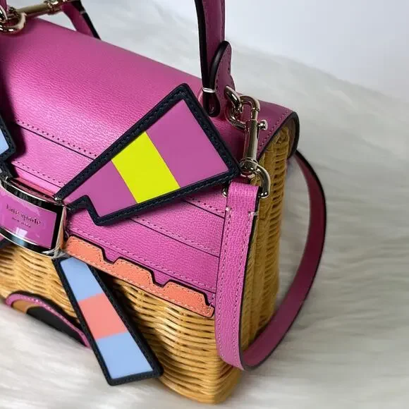 NWT Kate Spade Tee Time Wicker 3D Windmill Top-handle Bag - Picture 3 of 16